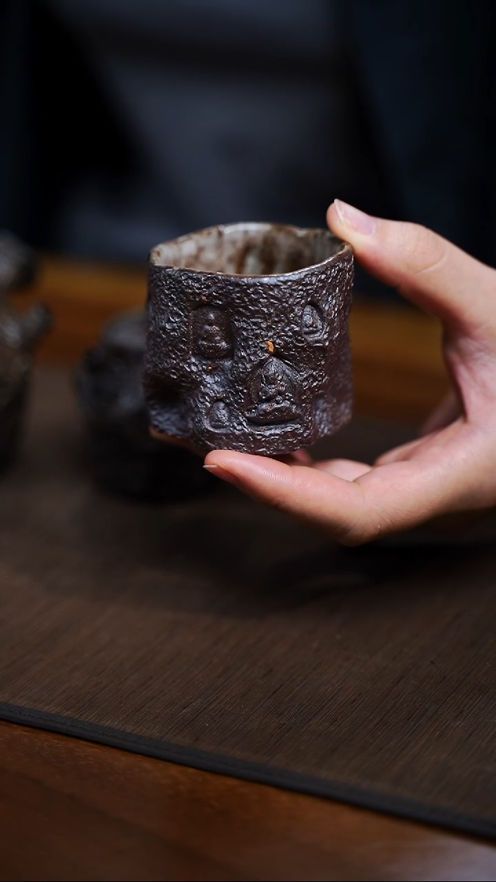 纯手工制作 手捏佛窟杯