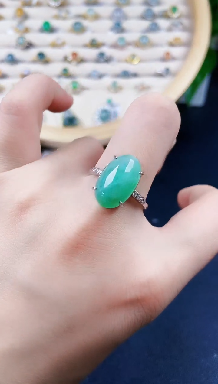 【闪购商品】翡翠戒指银S925镶嵌3543543