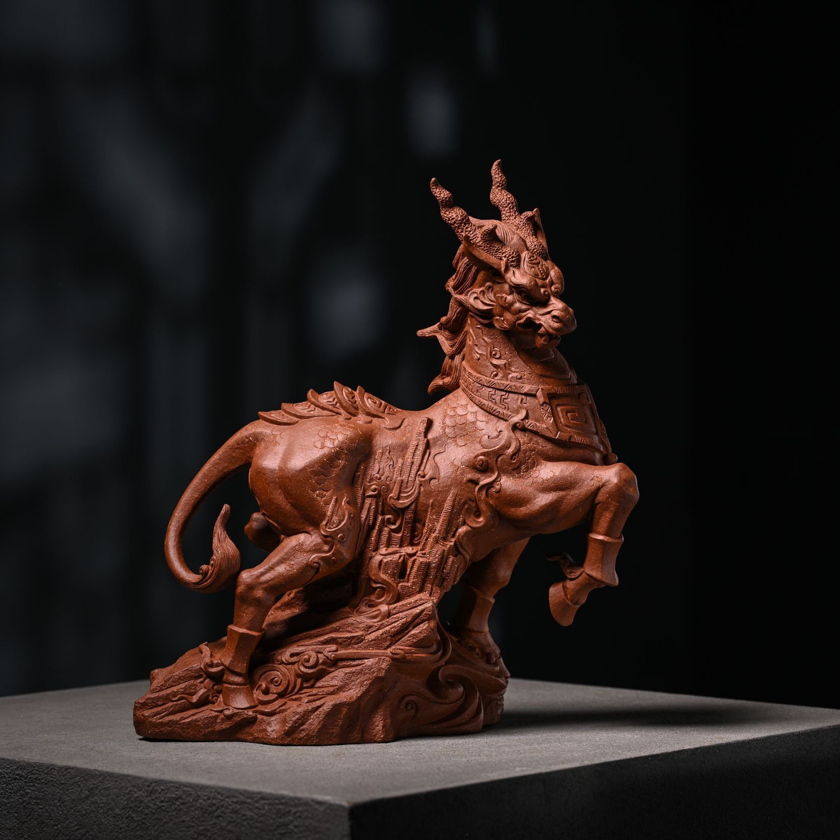 柏年溯艺《天恕》吉柏年原创设计麒麟紫砂茶宠摆件瑞兽全手工精修