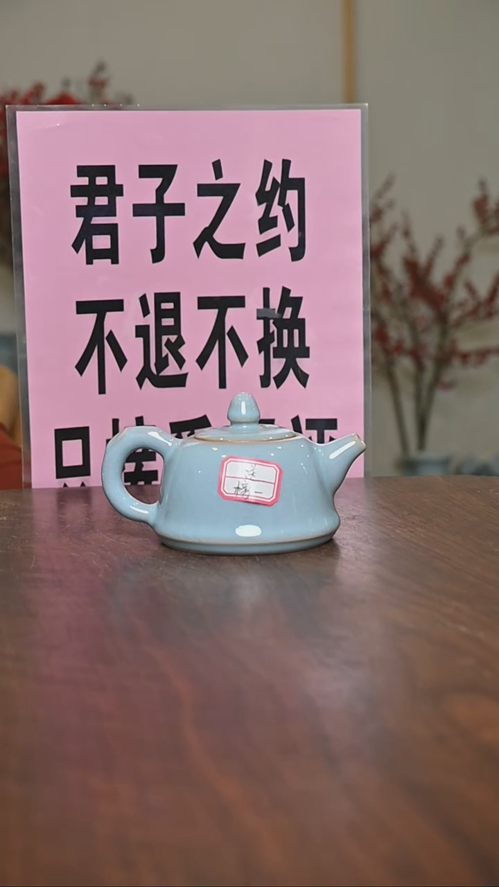 【闪购商品】其他微瑕天青釉无款截屏小壶