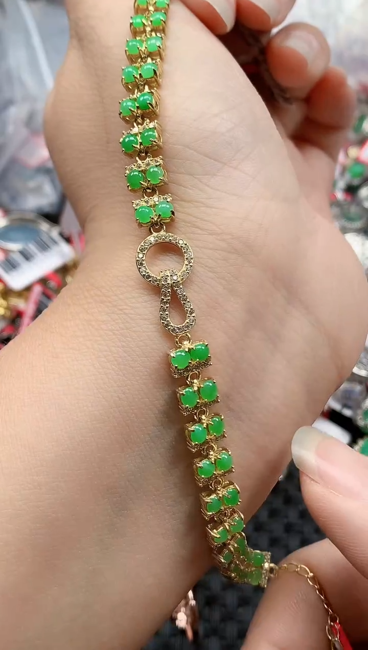 银S925镶嵌戒指翡翠天然A货缅甸翡翠