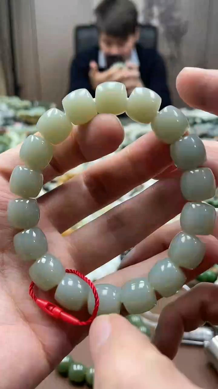 未镶嵌手串和田玉错*新疆黑山蓝调12直切