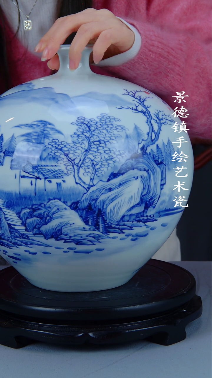 摆件陶瓷景德镇手工手绘陶瓷摆件21