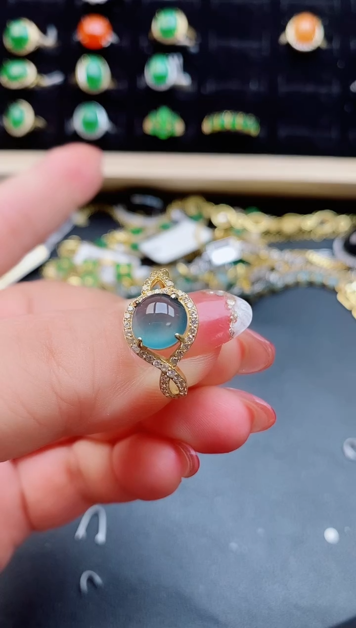 【闪购商品】翡翠戒指银S925镶嵌508501