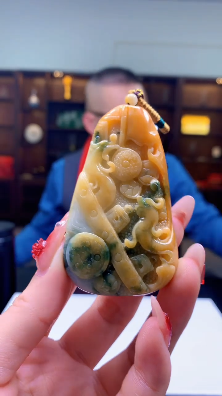 【闪购商品】定制翡翠未镶嵌1051ry-毛货挂件46