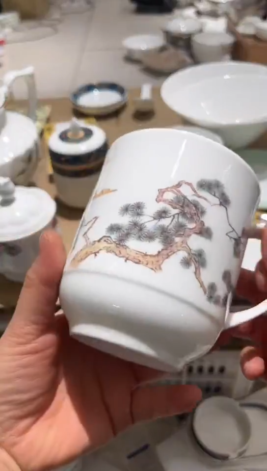 骨瓷隆达骨瓷大杯子1个无盖