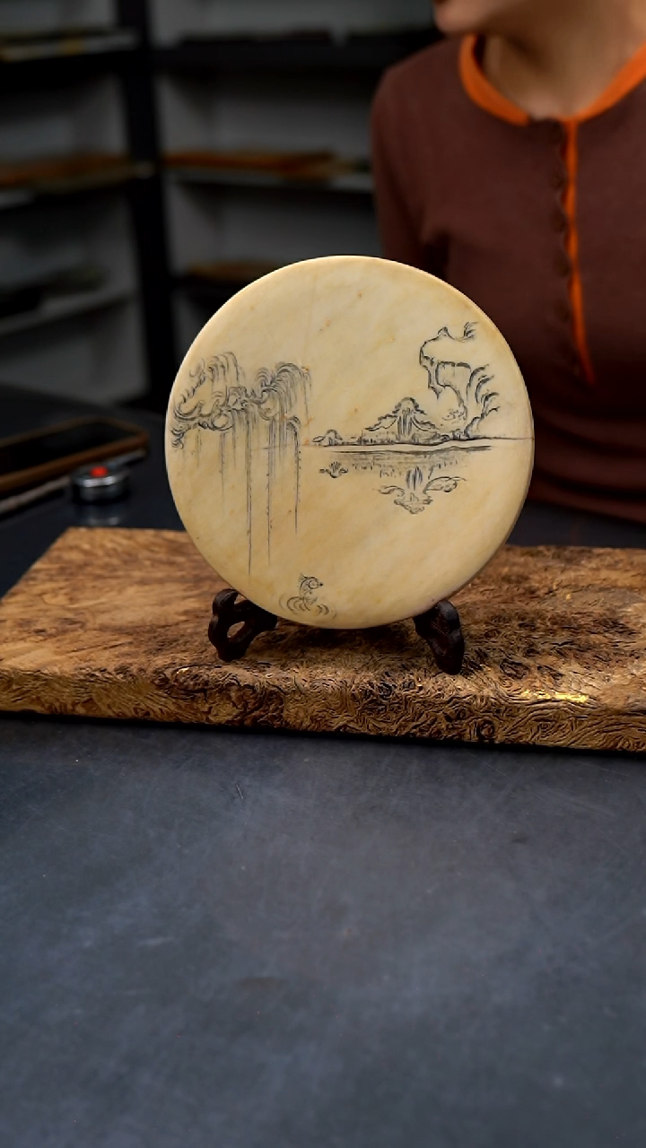 【闪购商品】易水砚山水干泡18公分