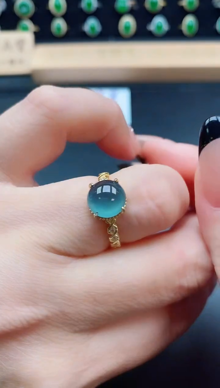 银S925镶嵌戒指翡翠1