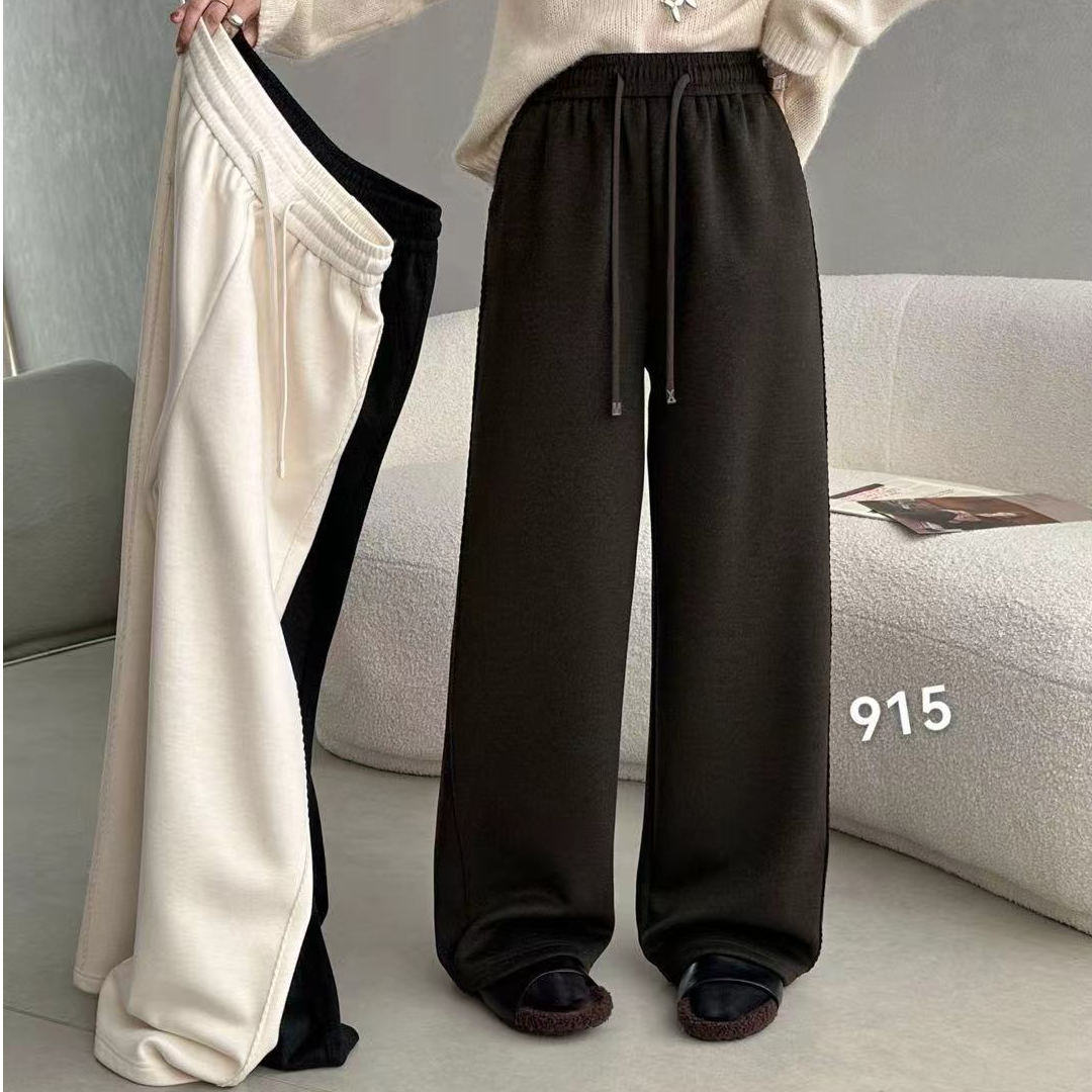 丹丹精选--915新款抽绳松紧腰百搭简约直筒休闲裤