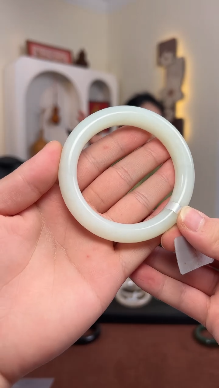 【闪购商品】和田玉手镯未镶嵌S19- 59mm且末14.7*10.7