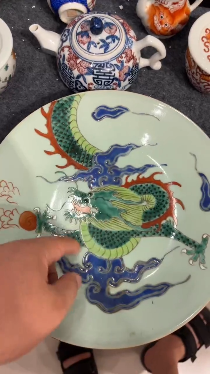 摆件瓷摆件瓷摆件龙盘子