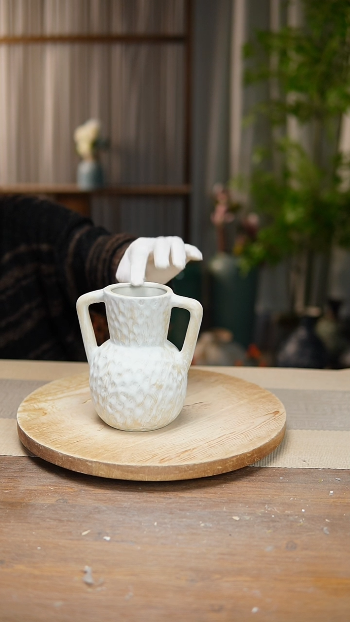 【闪购商品】陶瓷花器陶瓷花瓶手捏瓶008瑕疵 