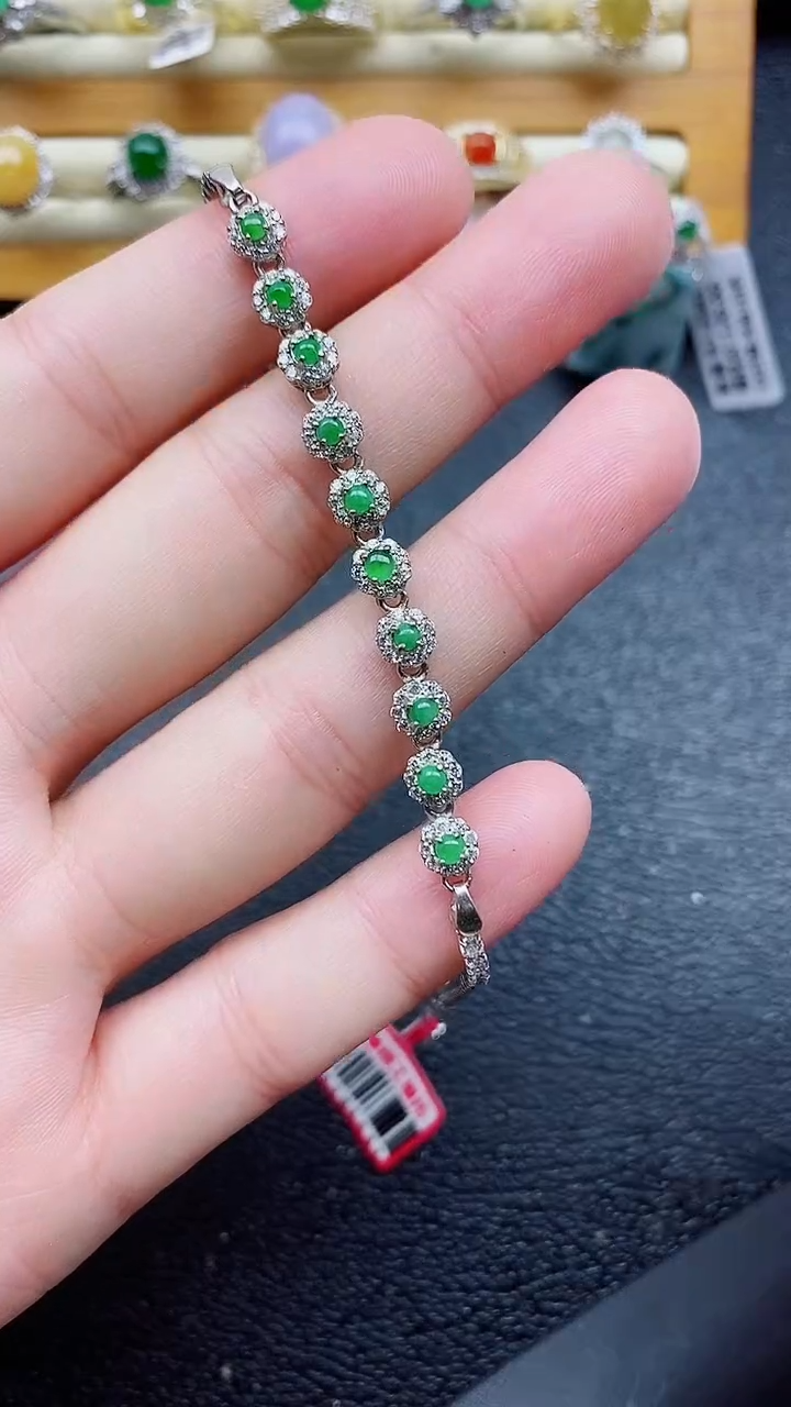 银S925镶嵌戒指翡翠1