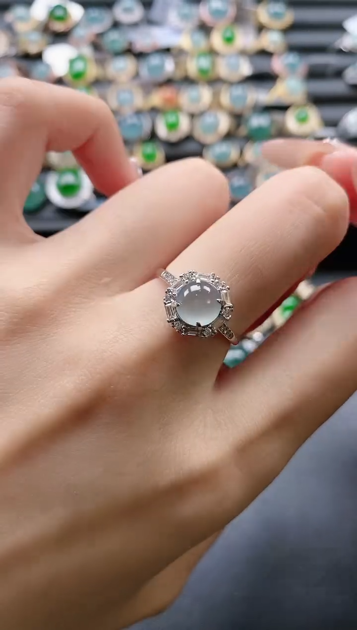 【闪购商品】翡翠戒指银S925镶嵌51511