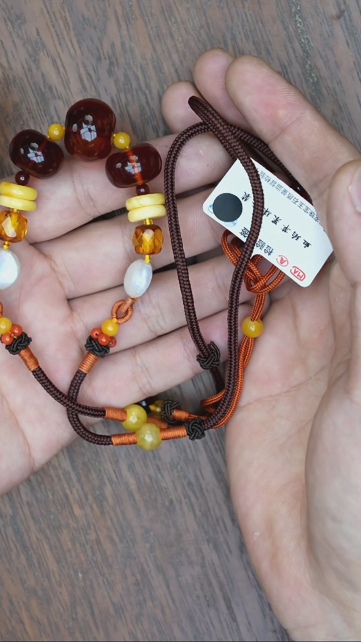 【闪购商品】琥珀裸石未镶嵌血珀DIY算盘珠项链