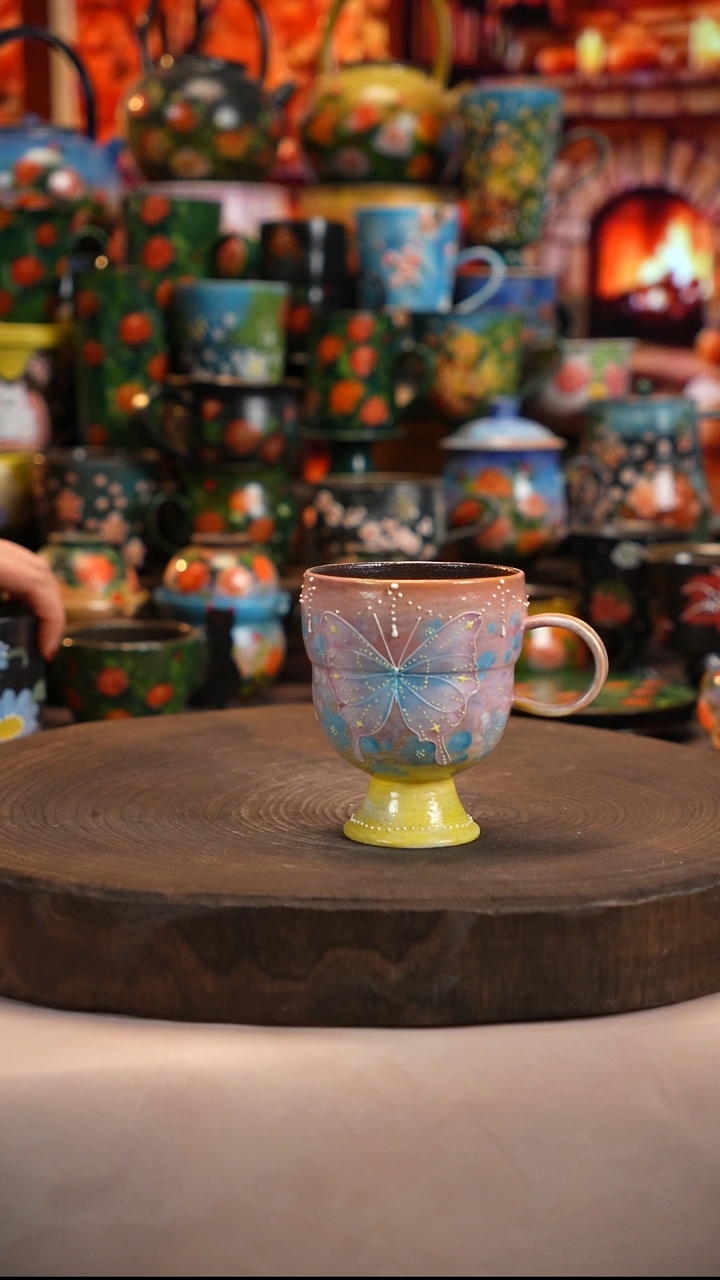 油画  釉下彩   杯子 