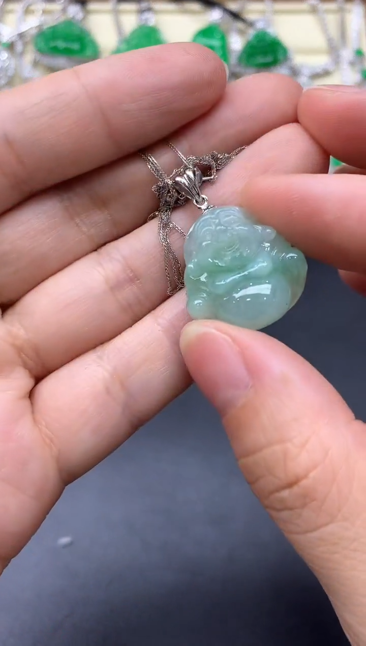 颈饰18K金镶嵌翡翠150-中国好珍宝