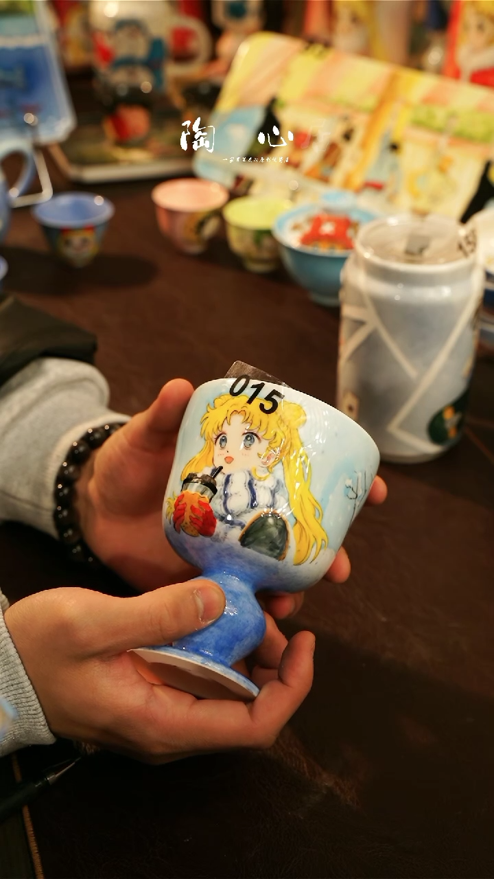 【闪购商品】杯景德镇高温釉下彩原创手绘陶瓷015