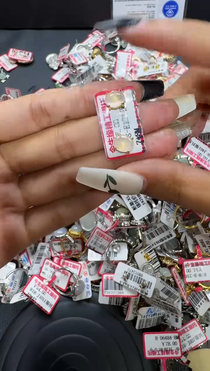 翡翠戒指银S925镶嵌戒指288