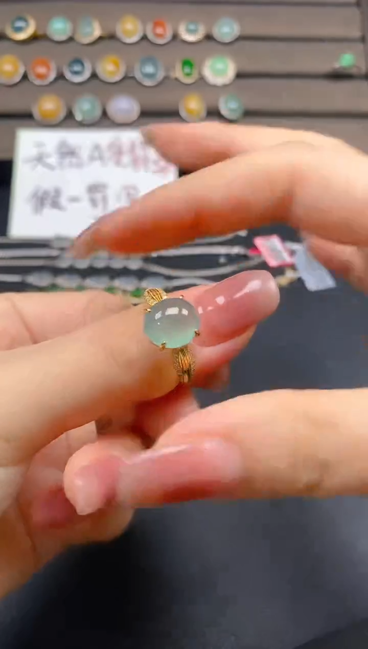 翡翠戒指银S925镶嵌33