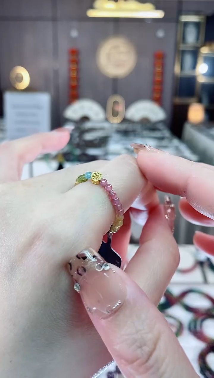 碧玺戒指未镶嵌碧玺dan多样性发货一条