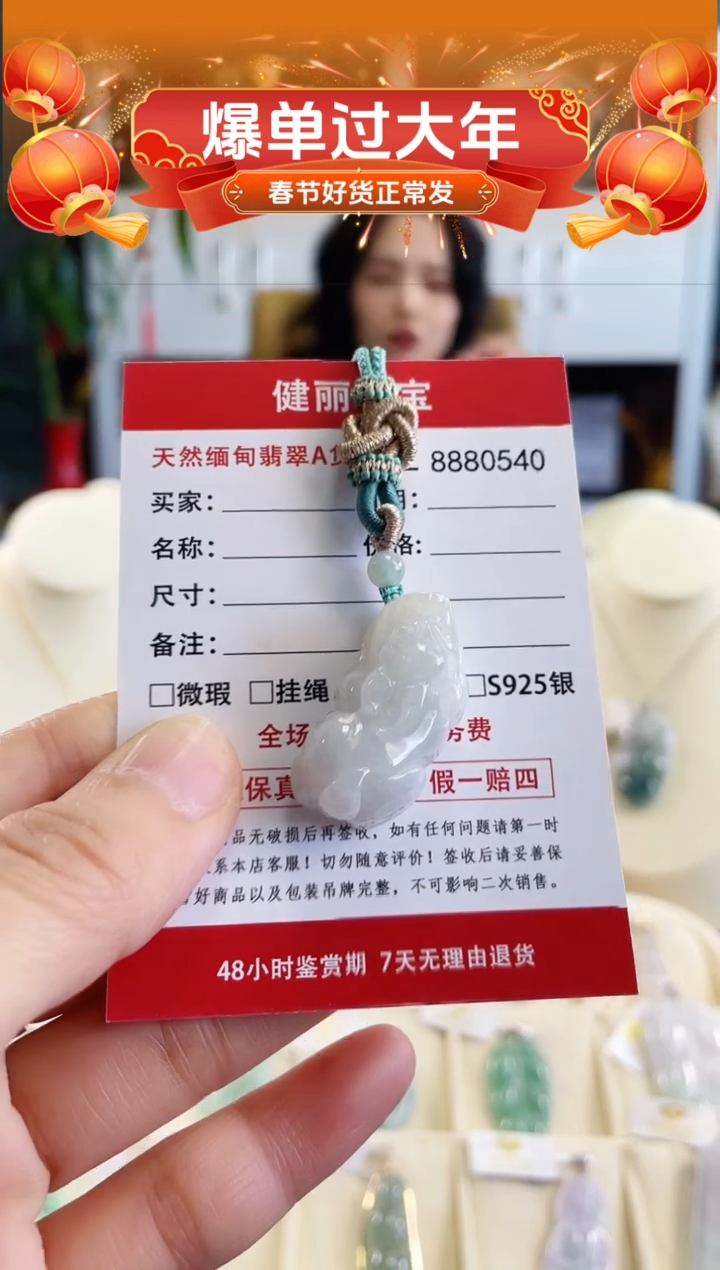 【闪购商品】翡翠颈饰未镶嵌天然缅甸翡翠 貔貅挂饰
