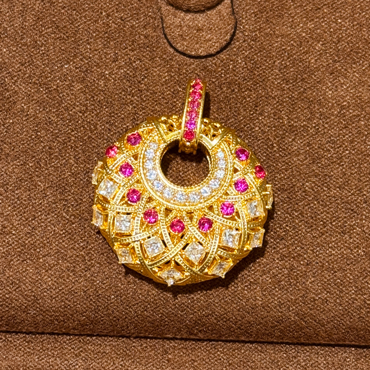 足金999足金宫廷风吊坠（可送编绳）送女生新年礼物