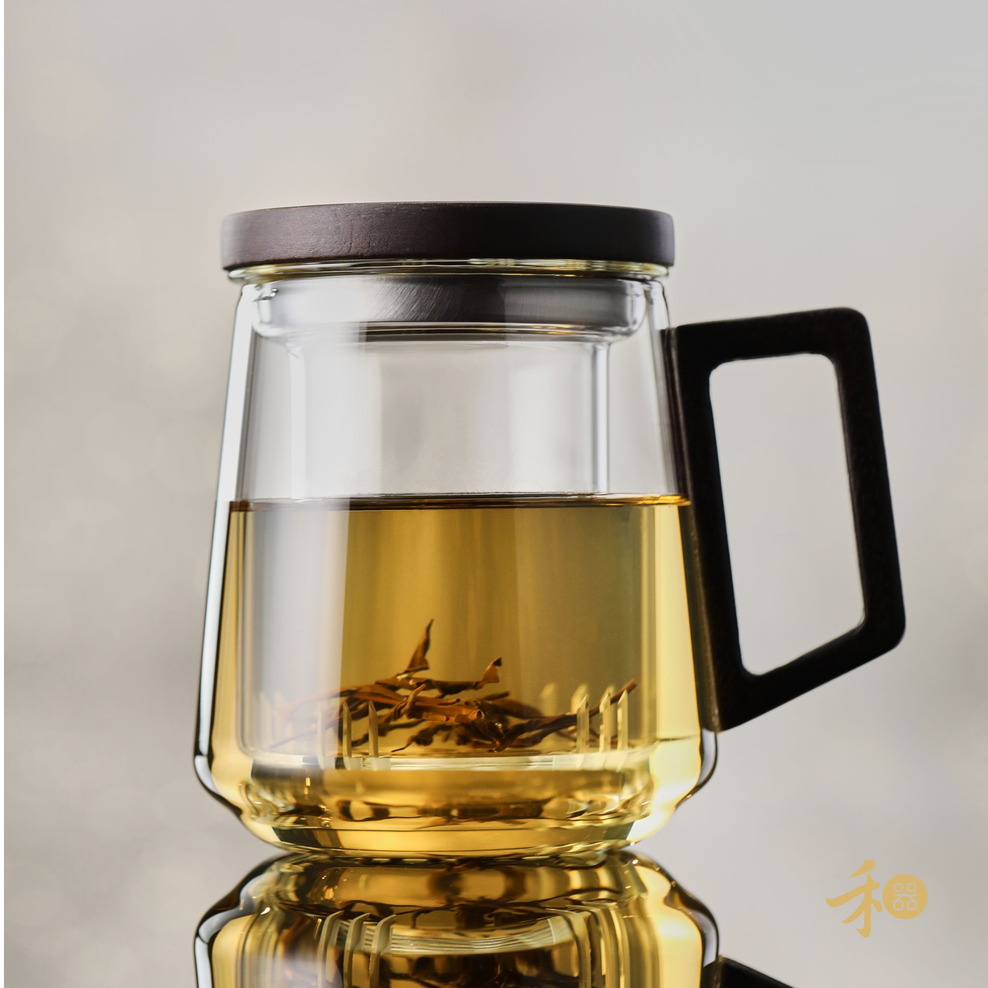 禾器-木笙杯 办公杯茶水分离杯带内胆带盖耐热高档大容量喝水杯