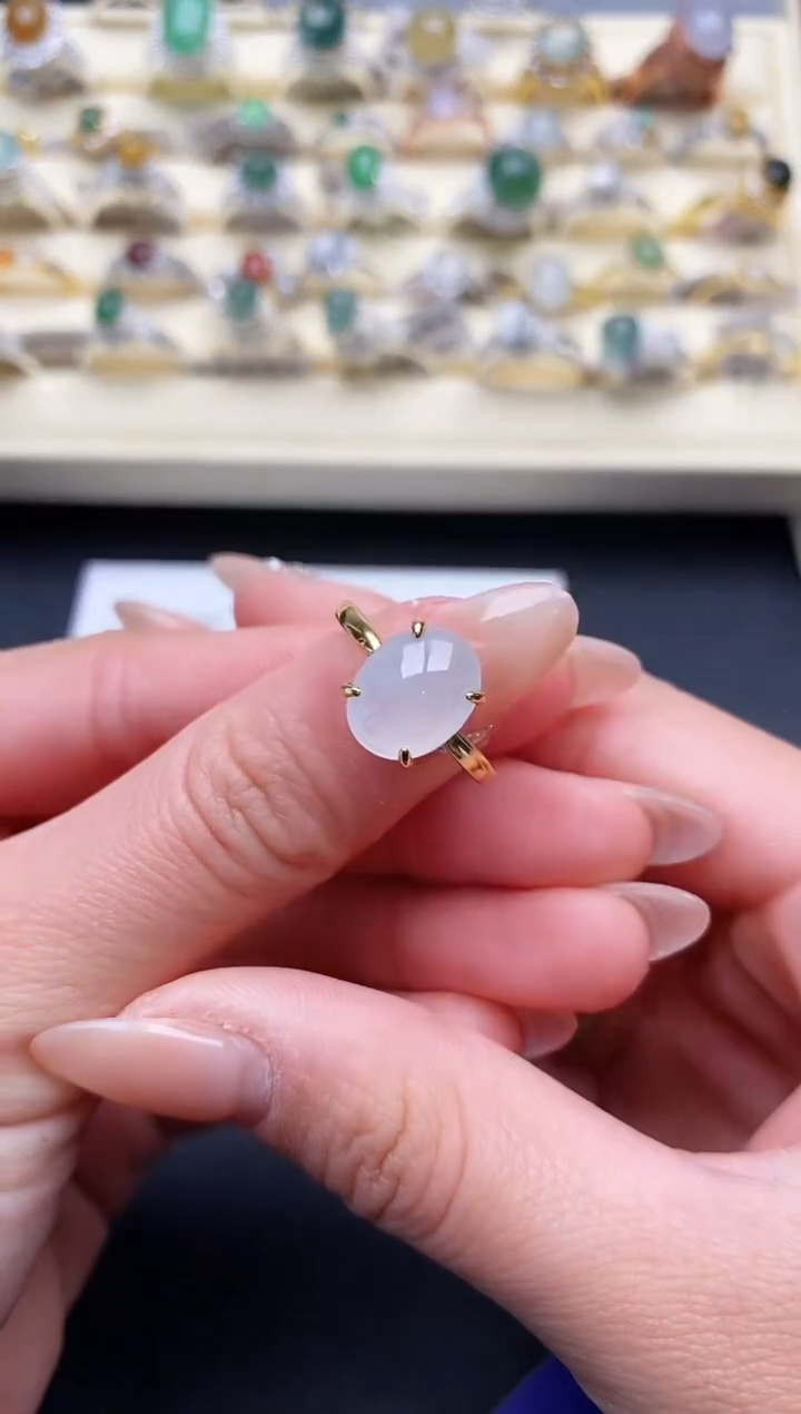 【闪购商品】翡翠戒指银S925镶嵌2222222+6