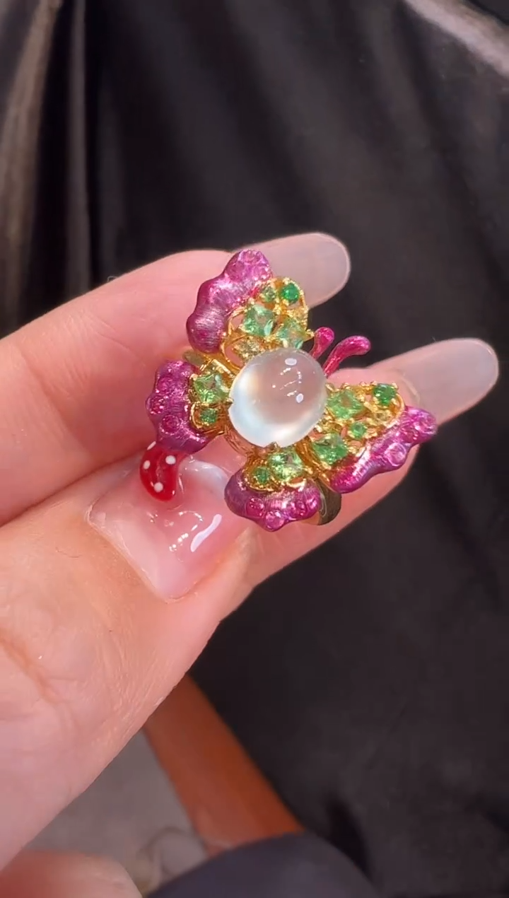 【闪购商品】翡翠戒指18K金镶嵌戒指