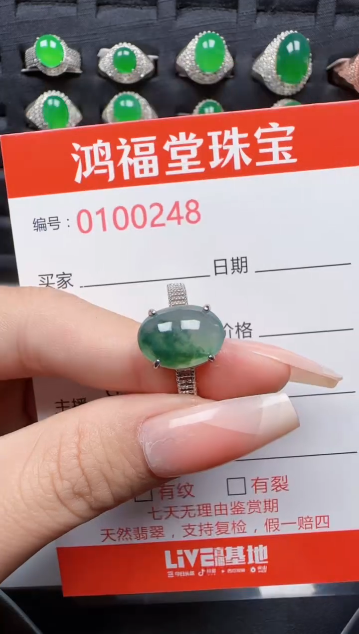 【闪购商品】翡翠戒指银S925镶嵌0248