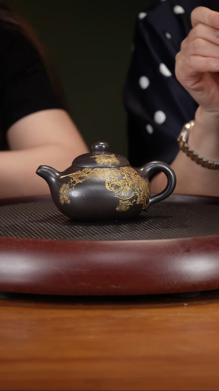 茶壶紫砂2ZXJ天圆地方 玄铁砂260cc