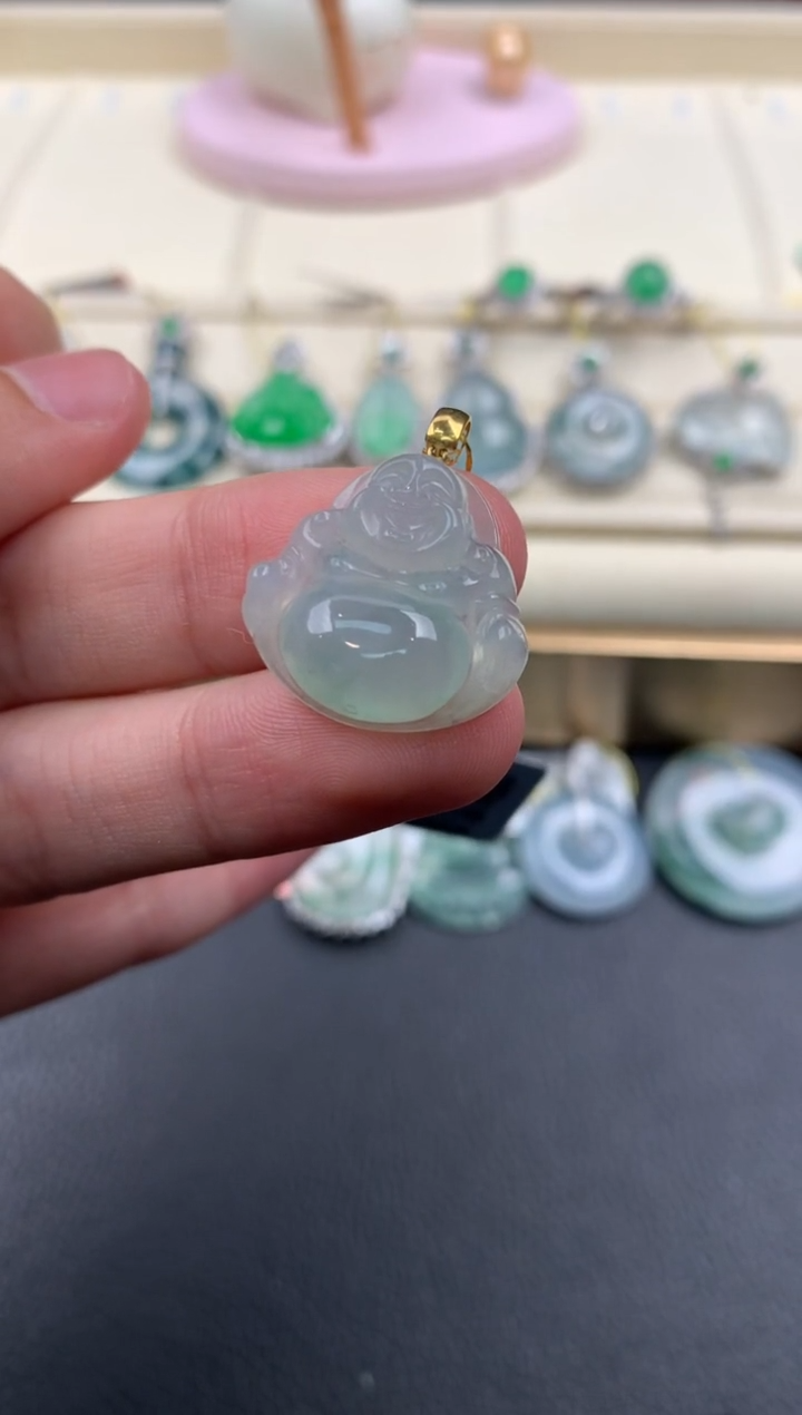 【闪购商品】翡翠颈饰18K金镶嵌A753     