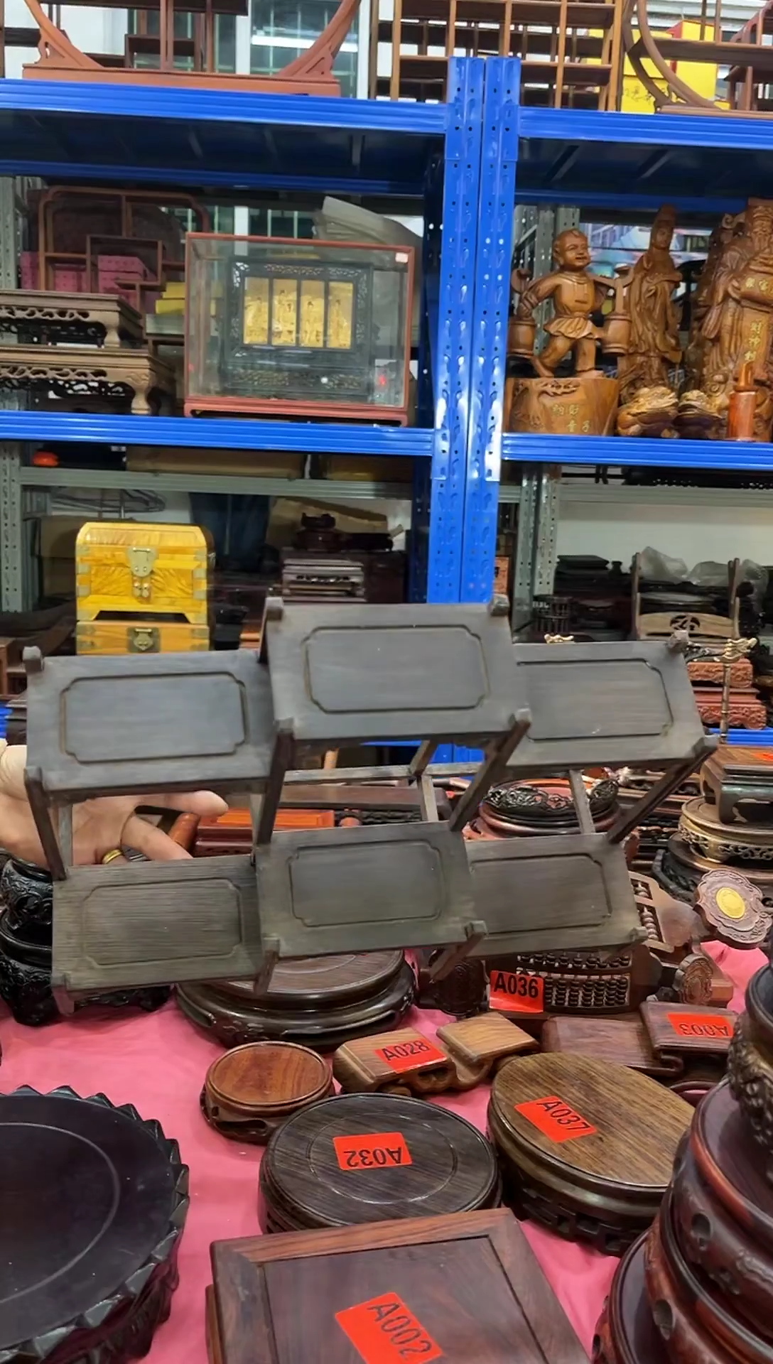 木鸡翅博古架双层