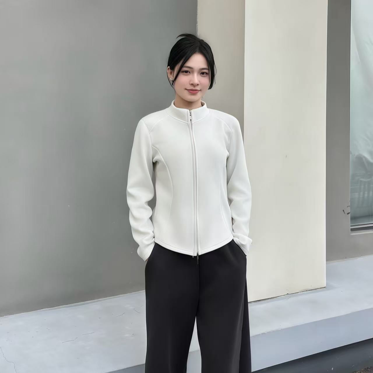 羊羔绒修身立领小蛮腰打底户外小外套t05