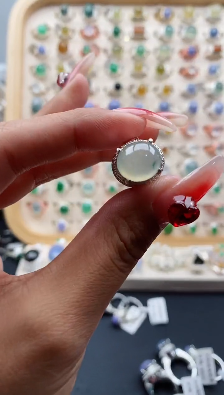 【闪购商品】翡翠戒指未镶嵌天然缅甸A货翡翠333 10+5