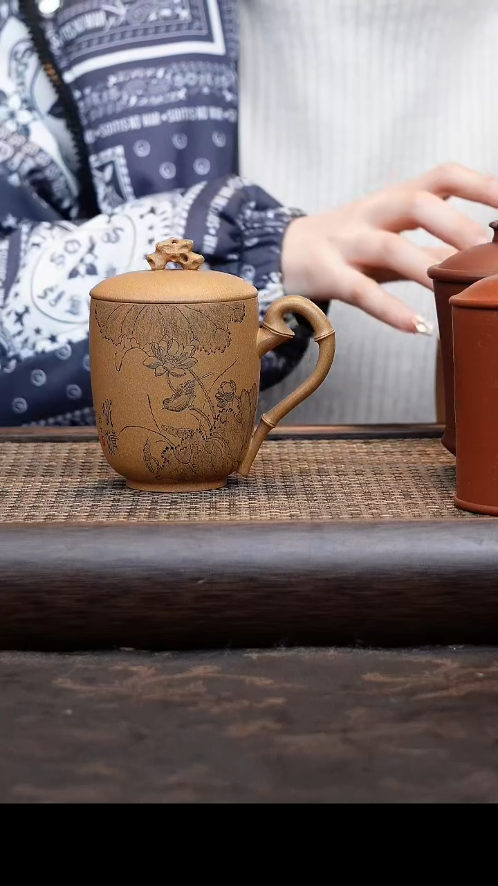 【闪购商品】紫砂茶杯黄金段太湖石