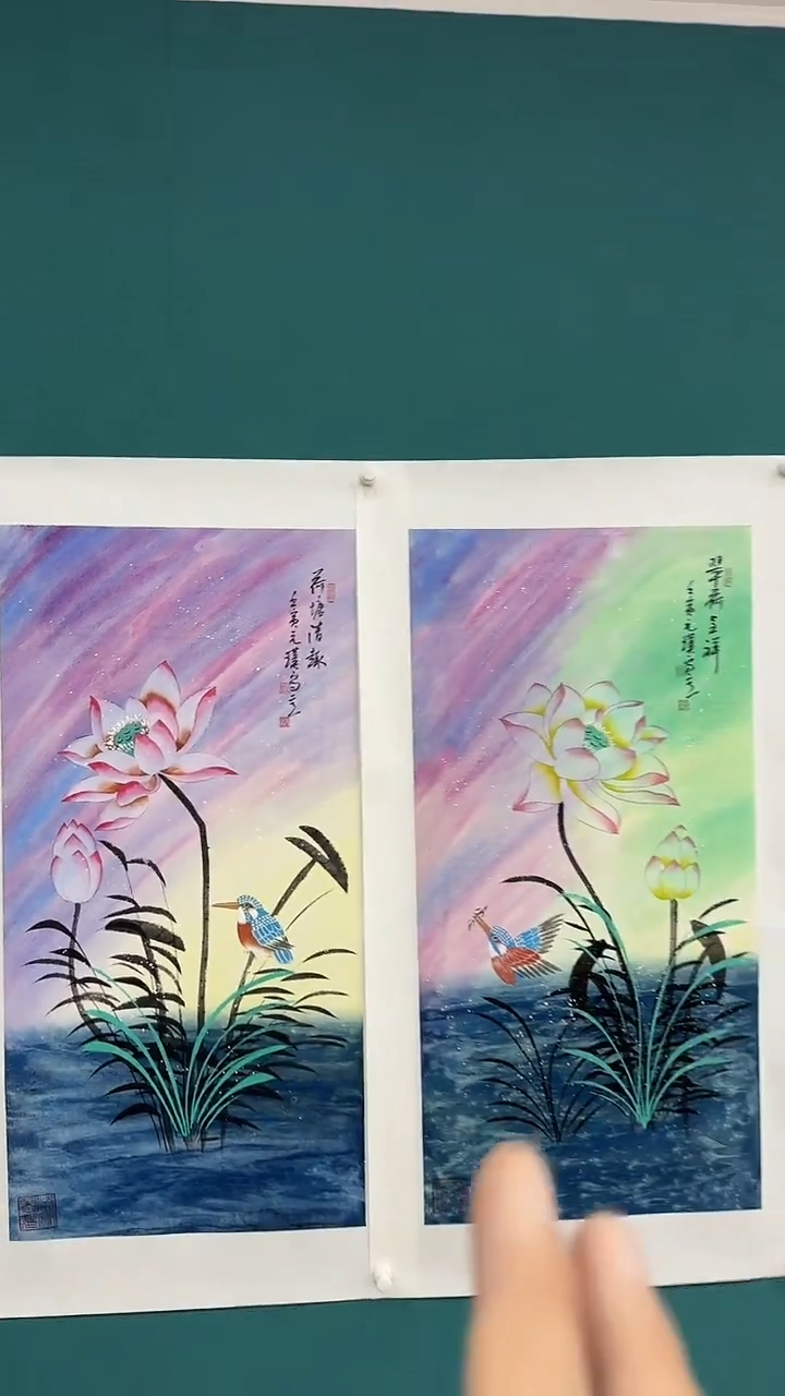 国画荷花两幅11111