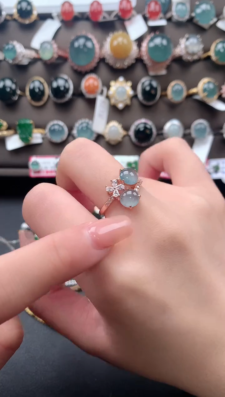 【闪购商品】翡翠戒指银S925镶嵌8214124