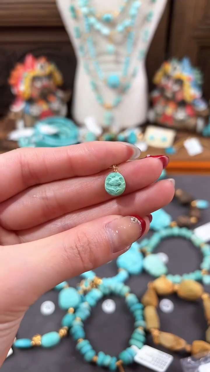 【闪购商品】绿松石提溜18K金镶嵌绿松石提溜