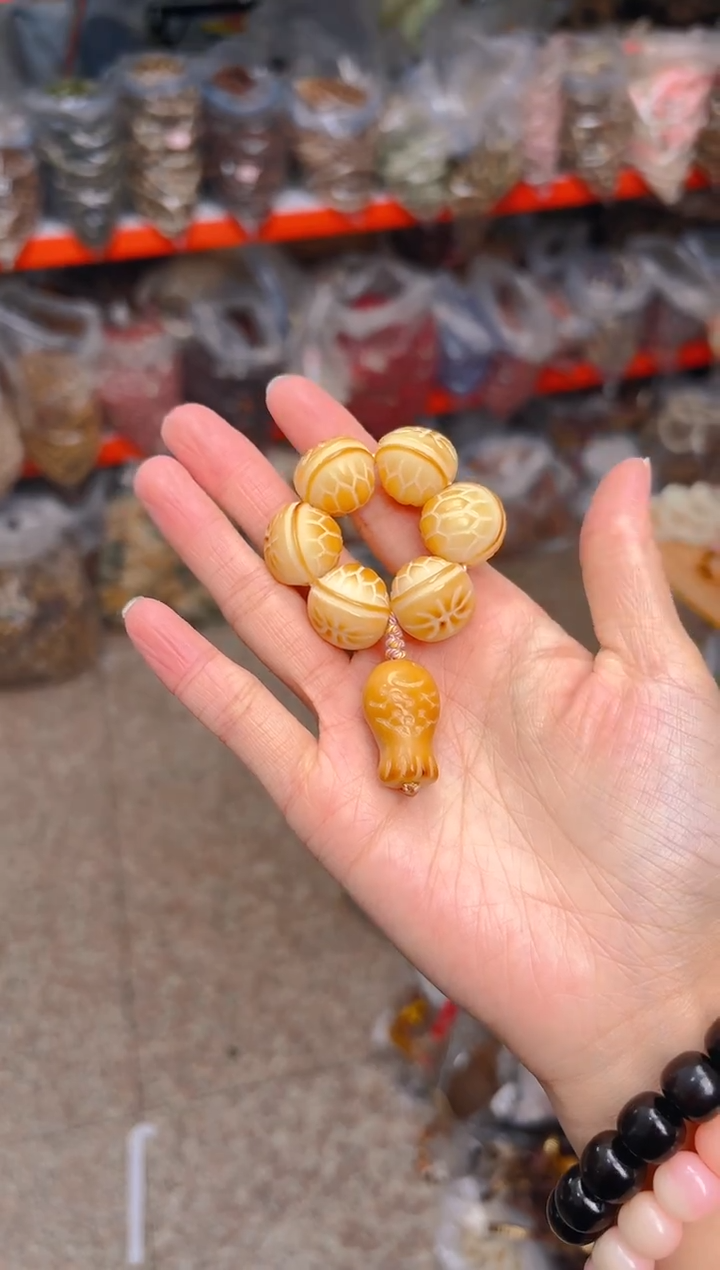 吊坠菩提根/象牙果富甲天下手捻  黄色