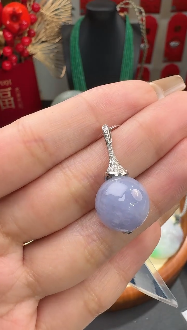 【闪购商品】翡翠颈饰18K金镶嵌挂件