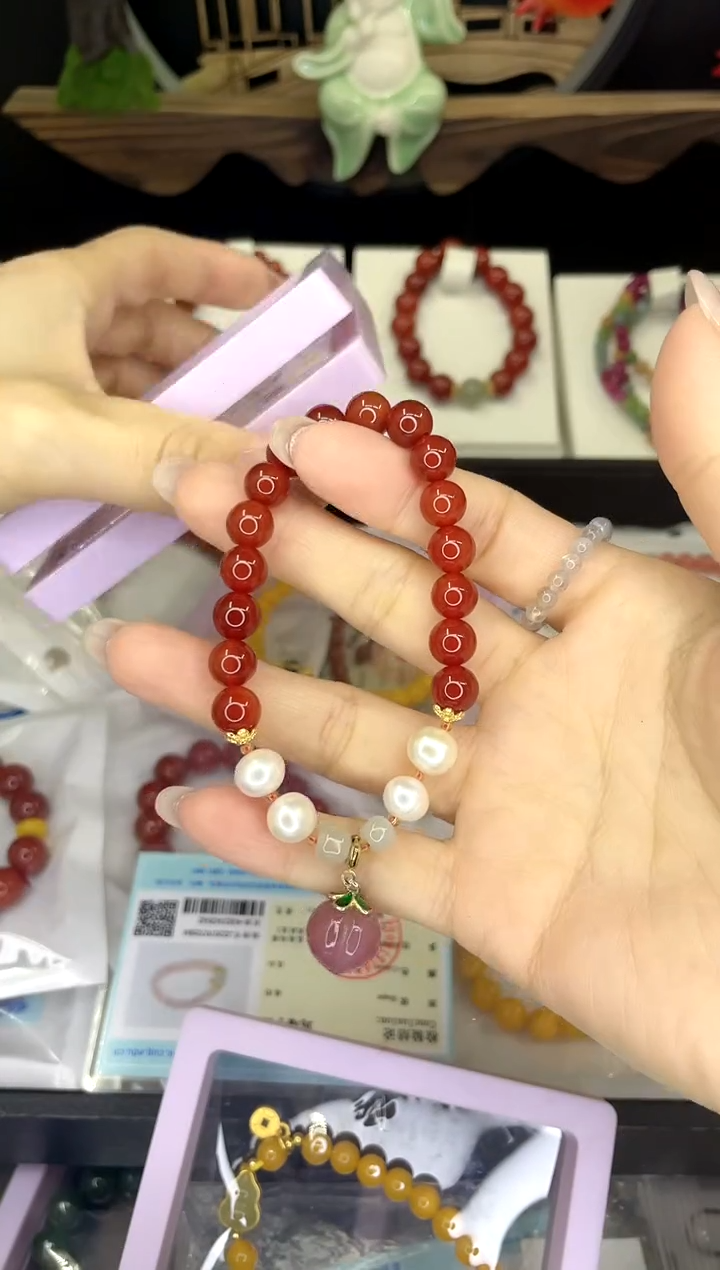 【闪购商品】南红玛瑙手链合金南红手链