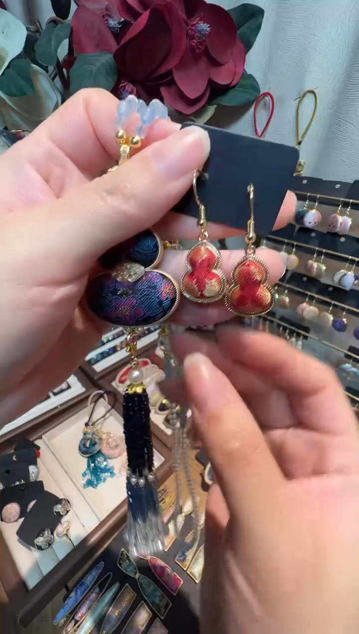 微***笑上久楷冰裂梅葫芦耳环