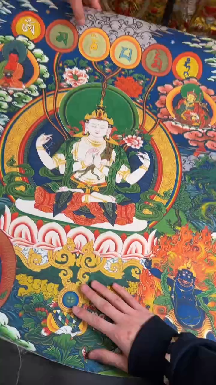 装裱画精品手绘唐卡链接--A105