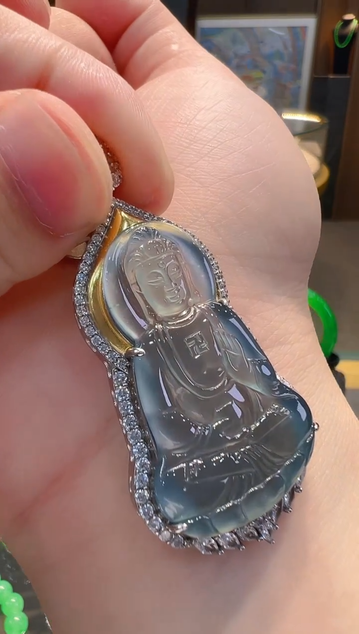 翡翠银S925镶嵌吊坠(不含链)多样性发其一