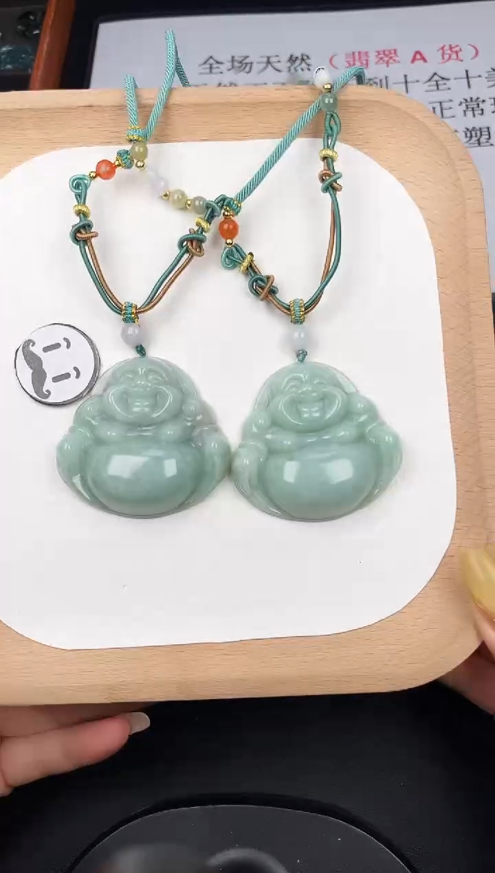 颈饰未镶嵌翡翠LC034苹果绿大佛+送同款绳子多样性发其一