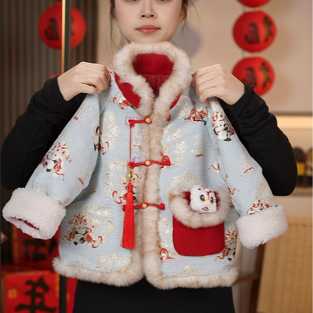 【狮来运转】儿童拜年服宝宝新年中式衣服男童女童过年童装ML-677