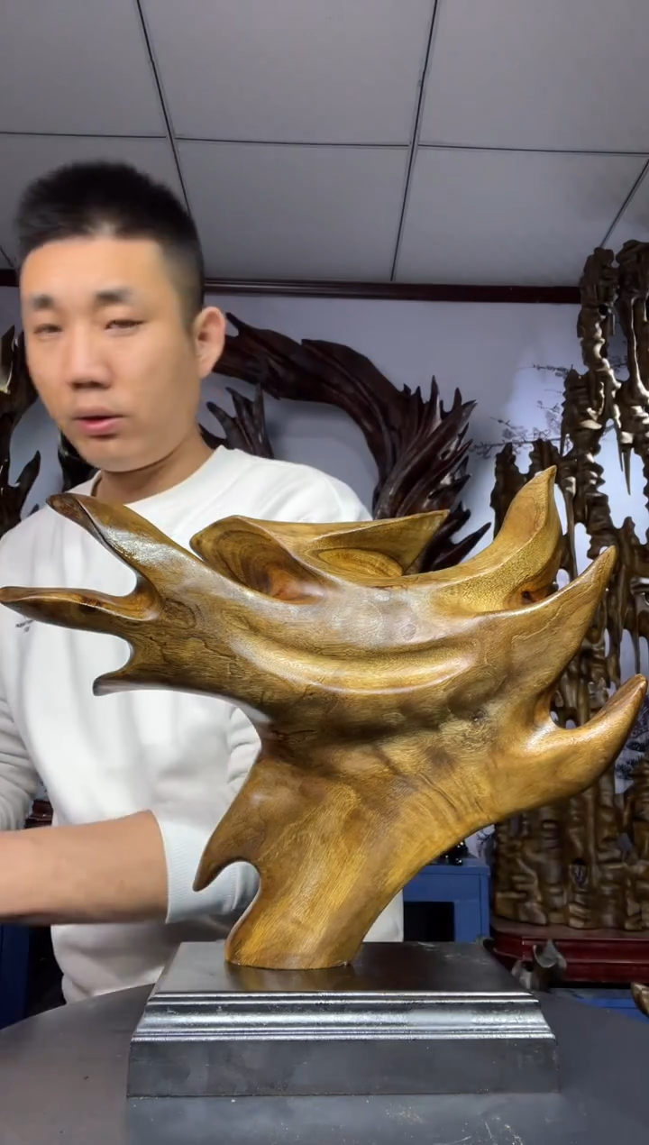 金丝楠木雕款张*有金丝楠木工艺品摆件