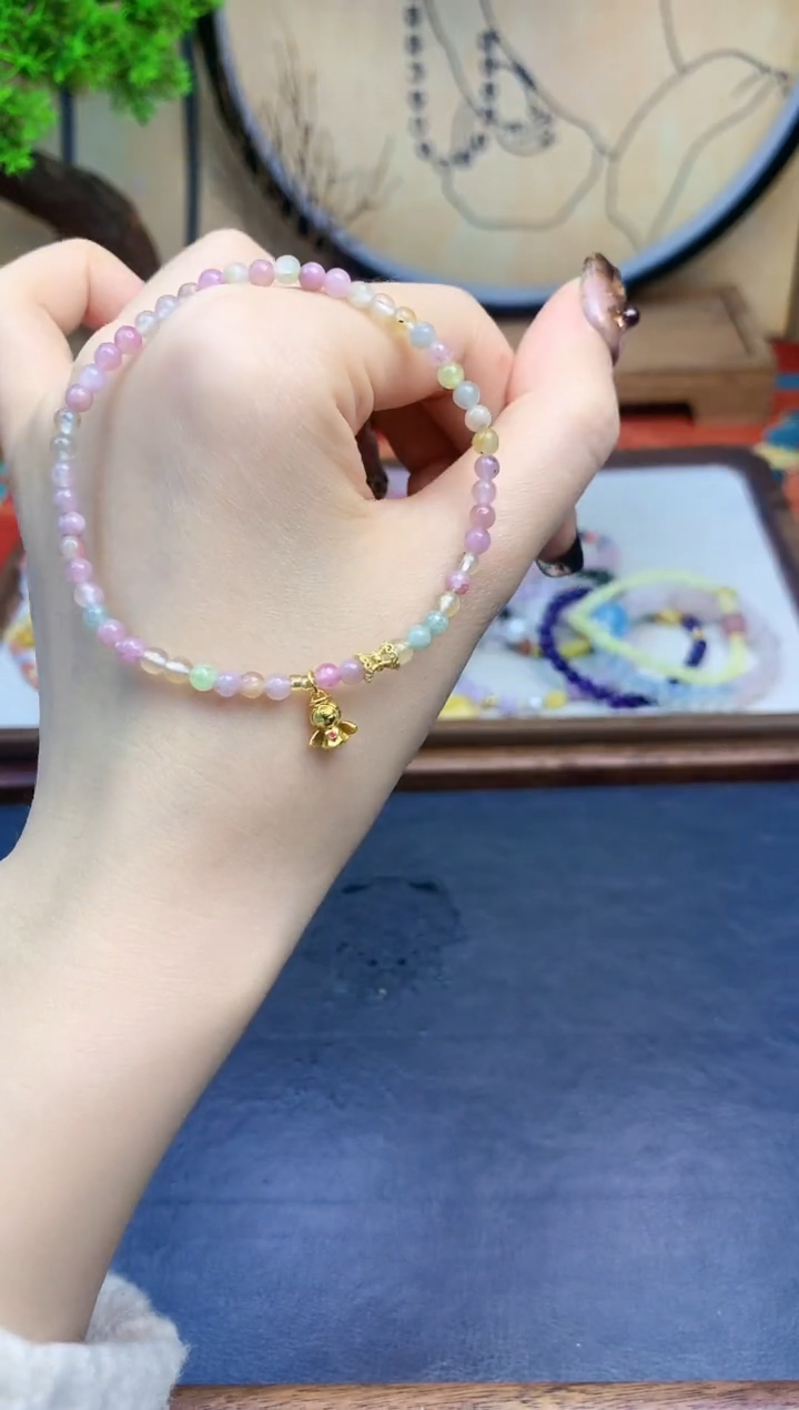 【闪购商品】碧玺手链银S925镶嵌204手串